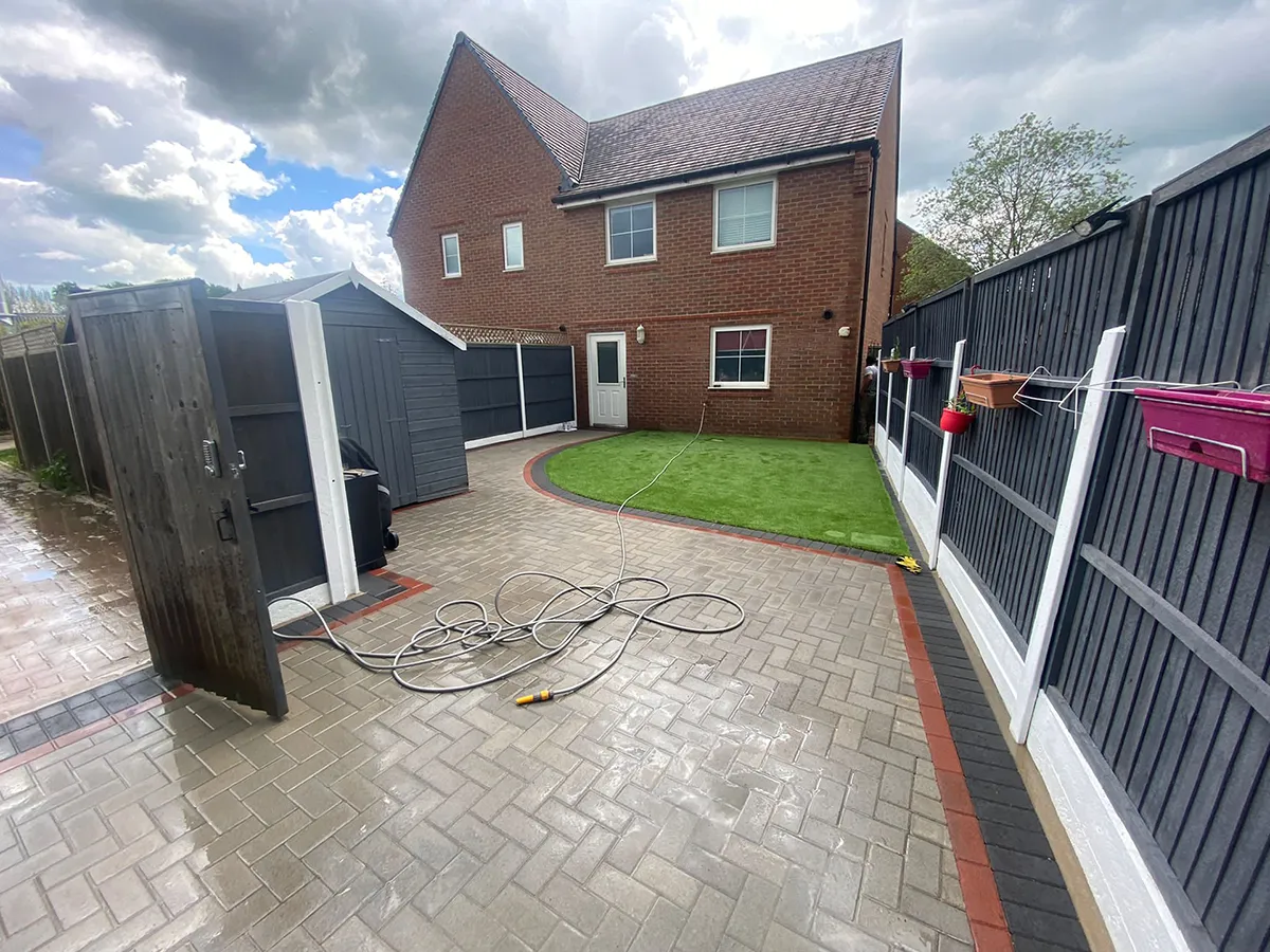Artificial Grass & Block Paving Path Artificial Grass & Block Paving Path