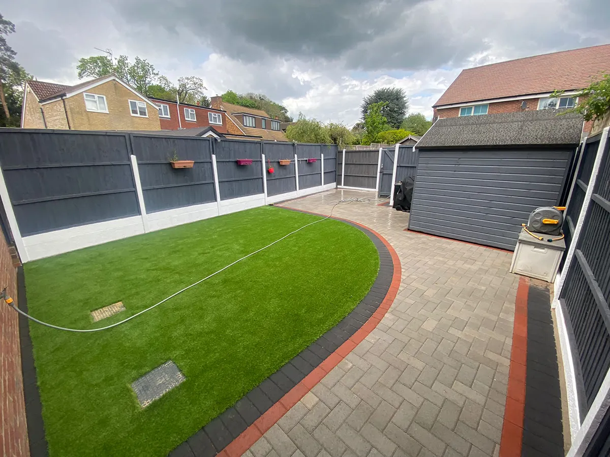 Artificial Grass & Block Paving Path Artificial Grass & Block Paving Path