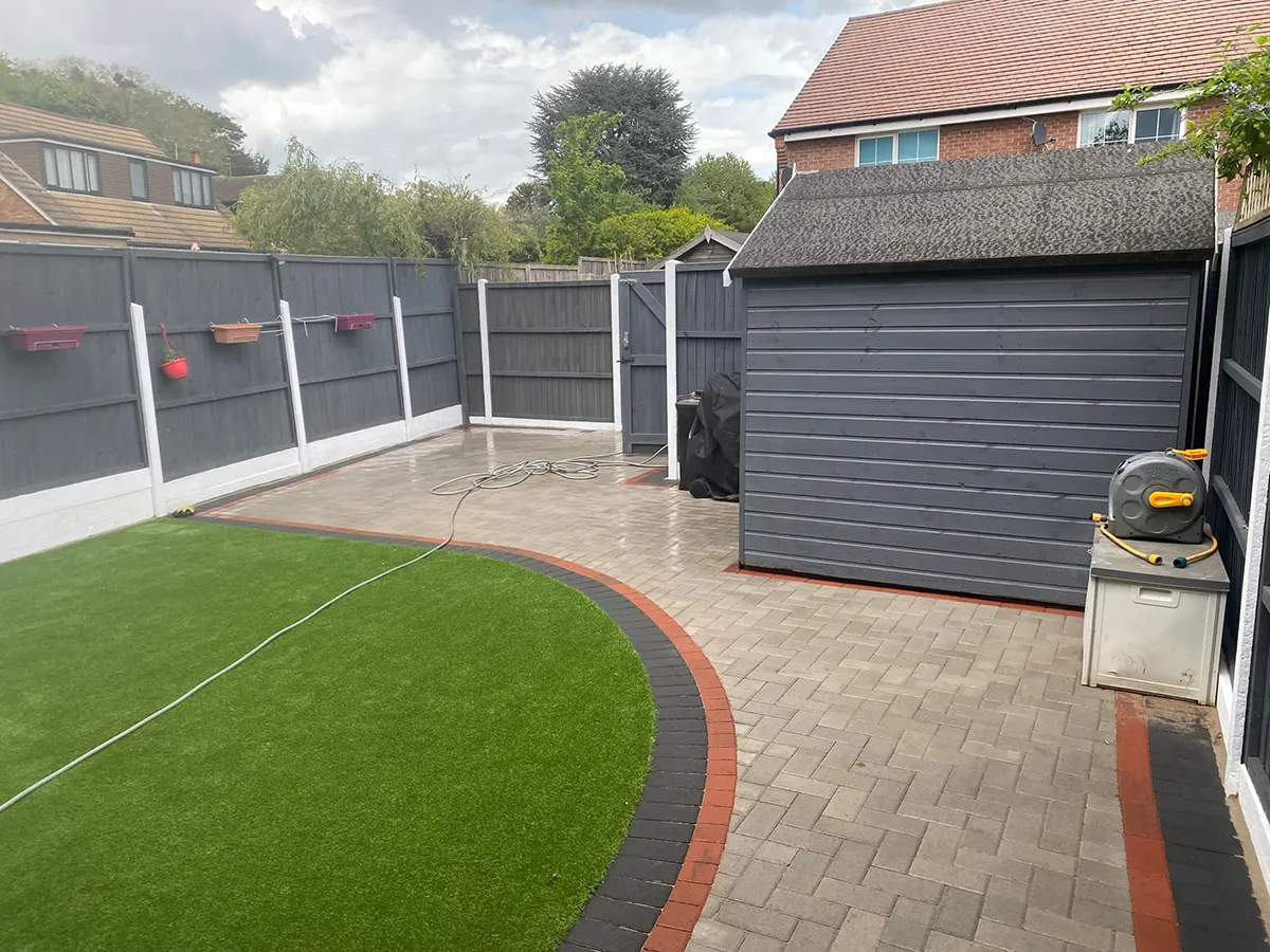 Artificial Grass & Block Paving Path Artificial Grass & Block Paving Path