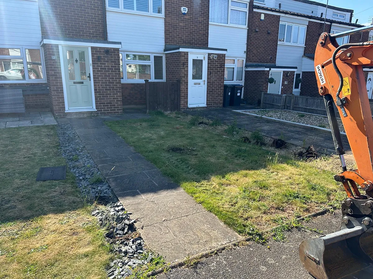 Kandla Grey Indian Sandstone Patio Installation