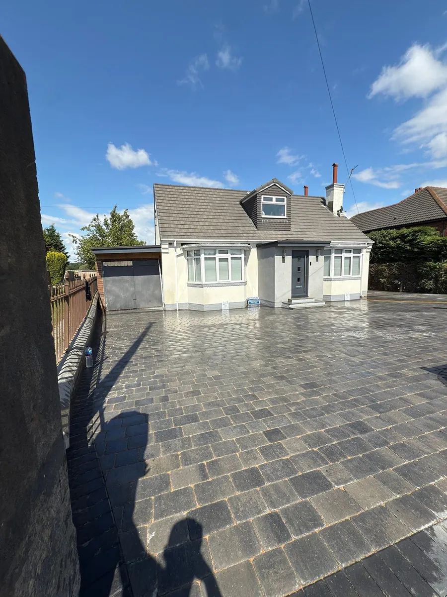 Completed Marshalls Drivesett Tegula block paving driveway installation by Pro Scapes Completed Marshalls Drivesett Tegula block paving driveway installation by Pro Scapes