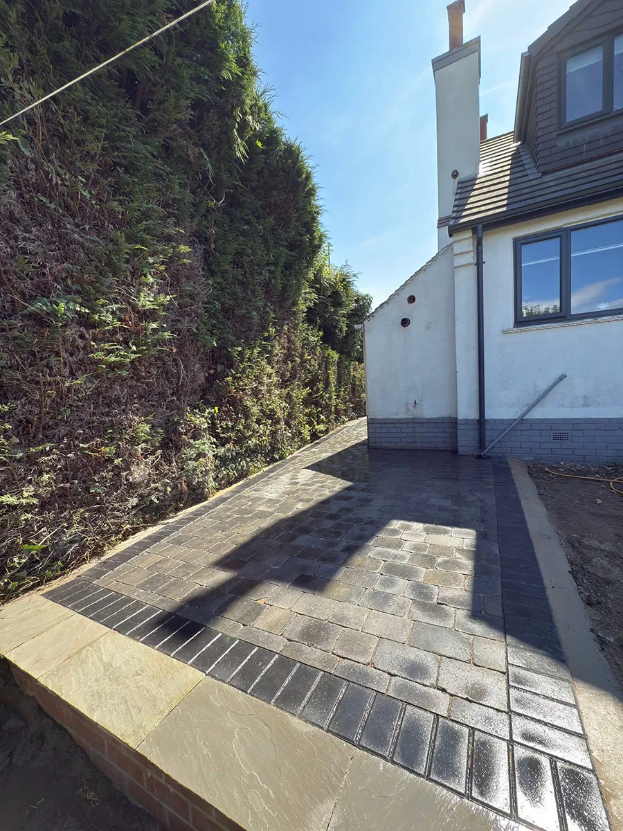 Completed Marshalls Drivesett Tegula block paving driveway installation by Pro Scapes Completed Marshalls Drivesett Tegula block paving driveway installation by Pro Scapes